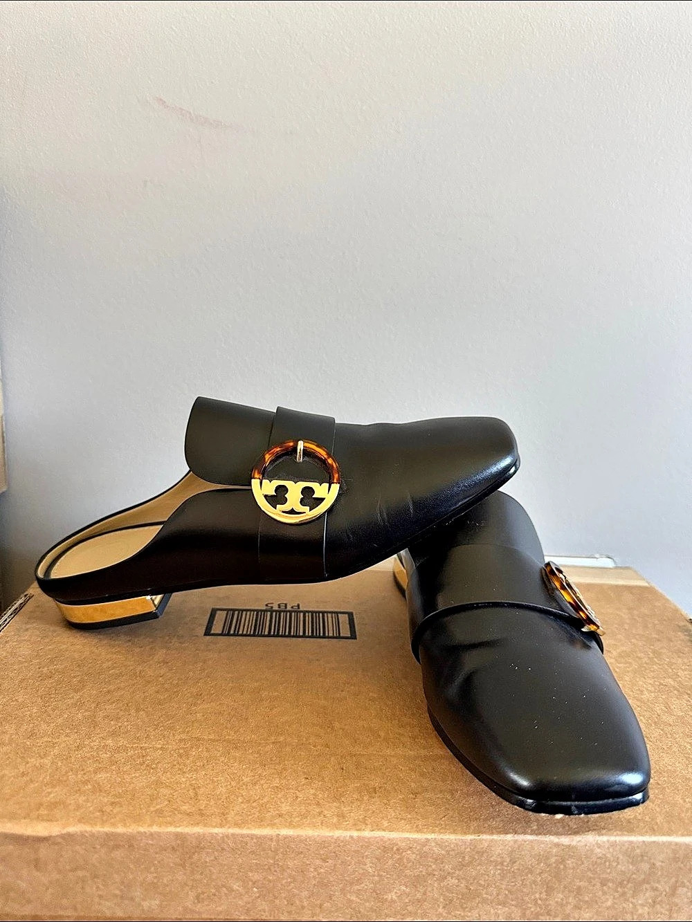Tory Burch Miller Black Leather Mules